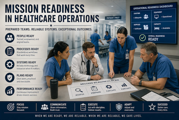 Keywords: mission readiness in healthcare, healthcare preparedness, hospital surge capacity, operational resilience healthcare, emergency preparedness hospitals, healthcare contingency planning, surge planning hospitals, disaster readiness healthcare, hospital emergency response plan, readiness assessment healthcare, healthcare crisis preparedness, rehearsing emergency protocols